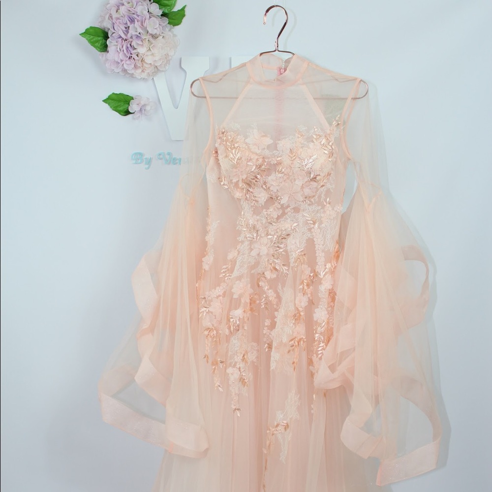 Peach / nude / blush prom dress